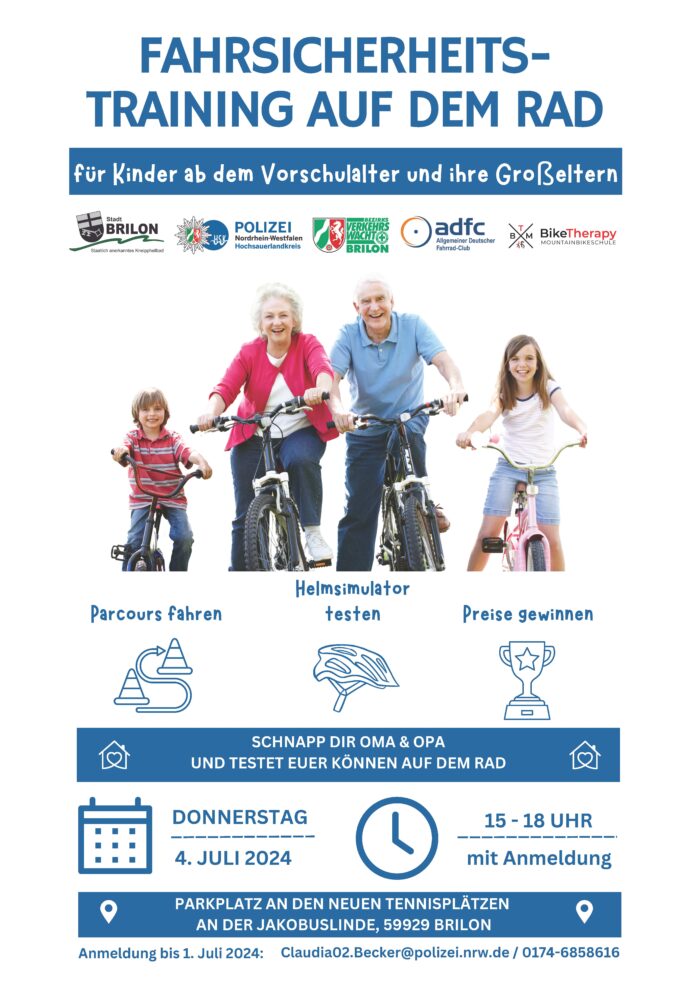 Plakat Fahrsicherheitstrainig 4. Juli 2024